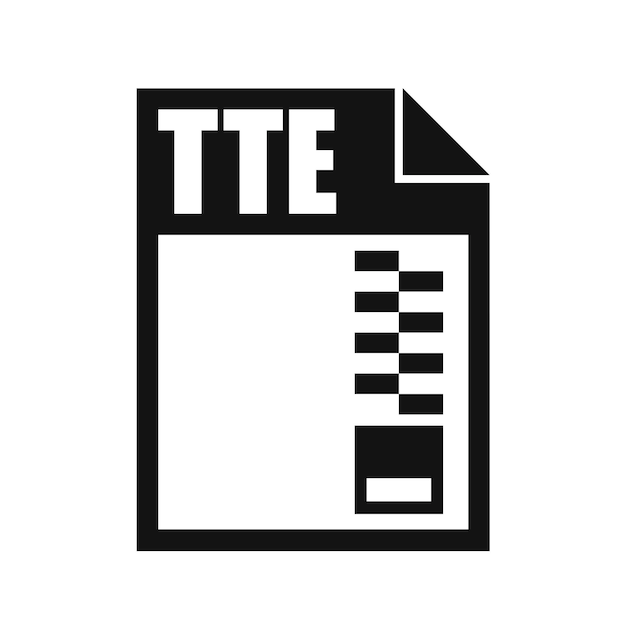 TTE File Vector Icon Flat Design Style