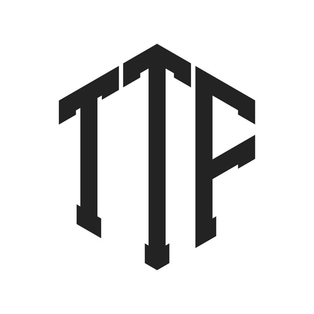 ttf logo design initial letter ttf monogram logo using hexagon shape