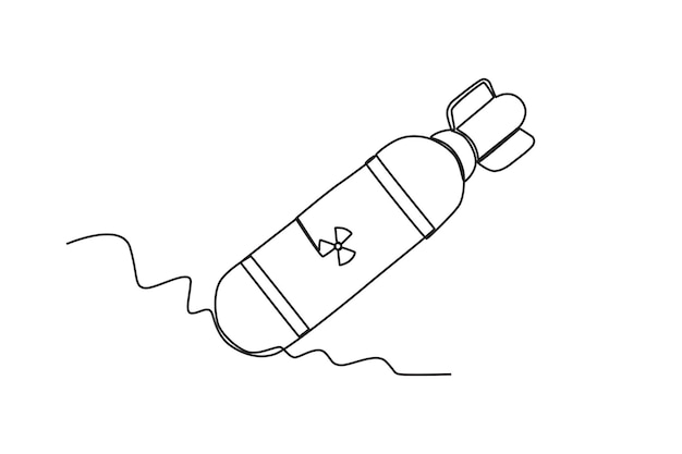 A tube filled with nuclear energy Nuclear weapon oneline drawing