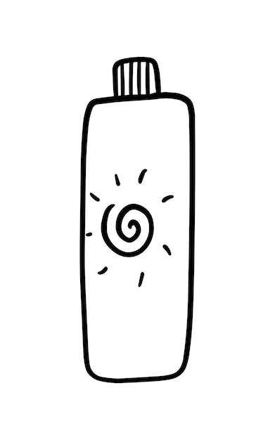 Tube Sun Protection Zonnecrème Cosmetologie Doodle Lineaire Cartoon Coloring