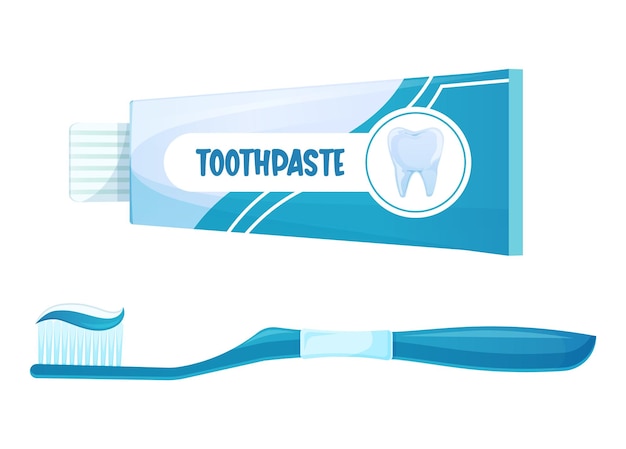 Tube of toothpaste and toothbrush oral hygiene medical and dentistry healthcare