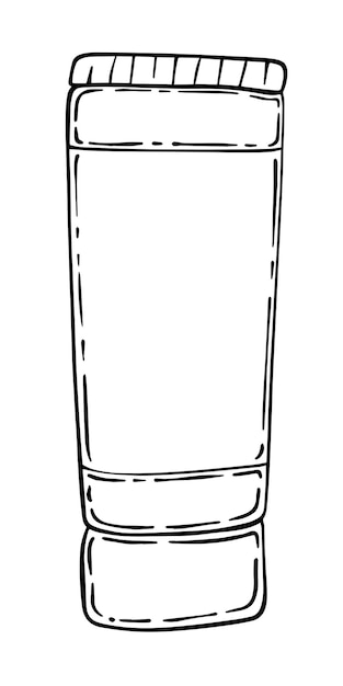 Tube vochtinbrengende crème of verf voor het tekenen van lineaire doodle