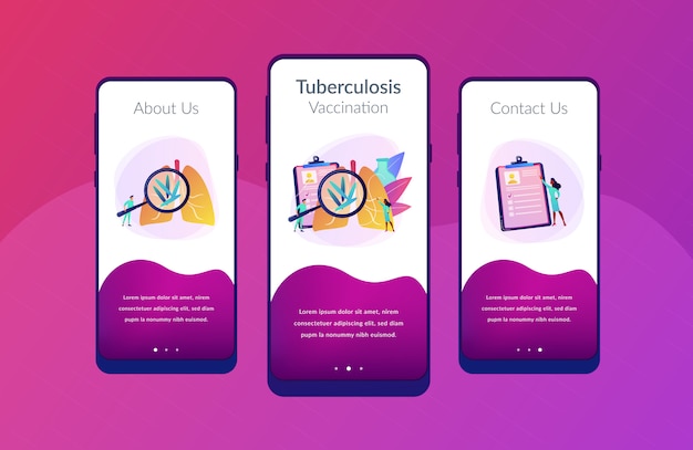 Tuberculosis app interface template.