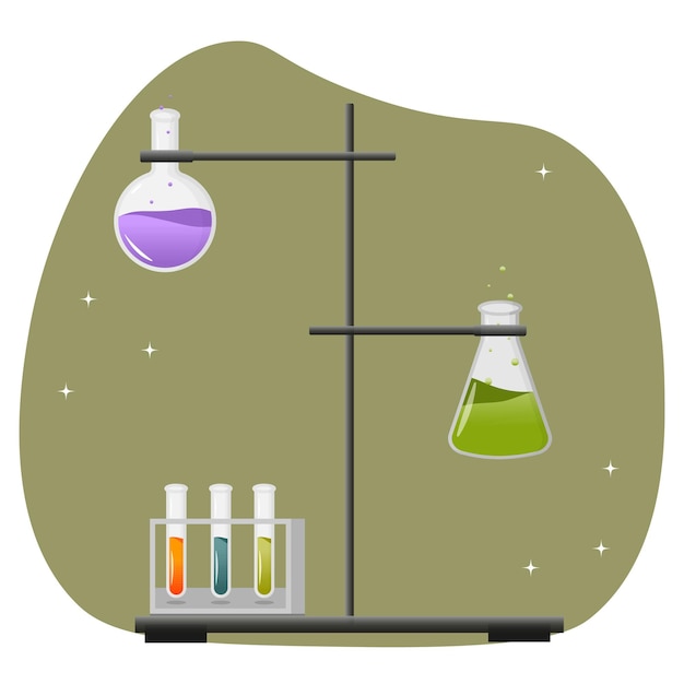 tubes with liquid laboratory vector illustration