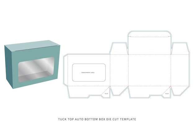 Tuck Top Auto Bottom Box Die Cut Template