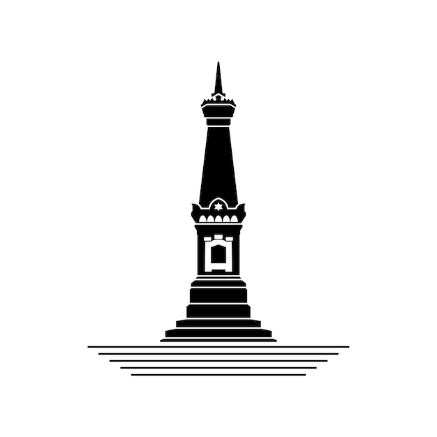 tugu jogja silhouette illustration