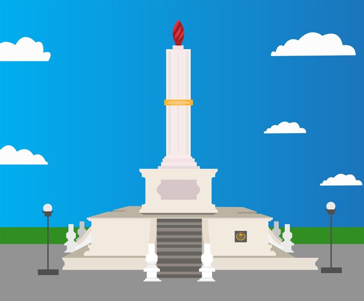 Vector tugu lilin or candle monument from surakarta