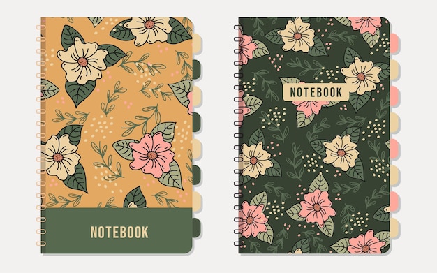 Tuin bloemen notebook cover collectie naadloze bloemmotief Planner cover dagboek