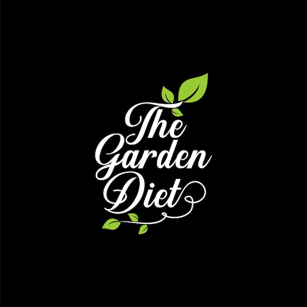 tuin dieet groene bladeren belettering logo ontwerp