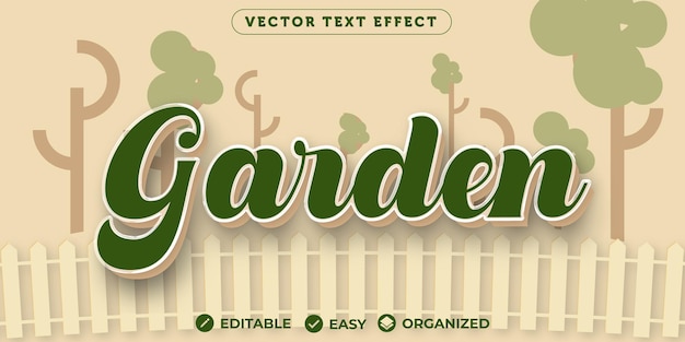 Tuin-teksteffect Volledig bewerkbaar lettertype-teksteffect