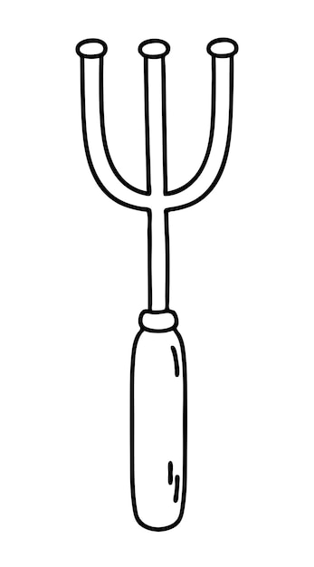 Tuinieren pitchfork tool vector schets illustratie