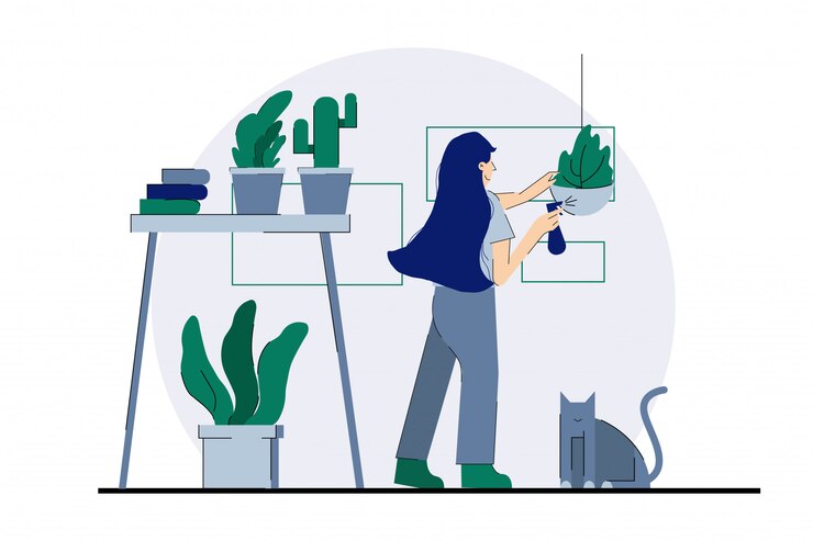 Vector tuinieren thuis