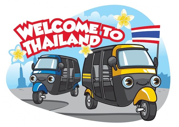 Vector tuk tuk car of thailand