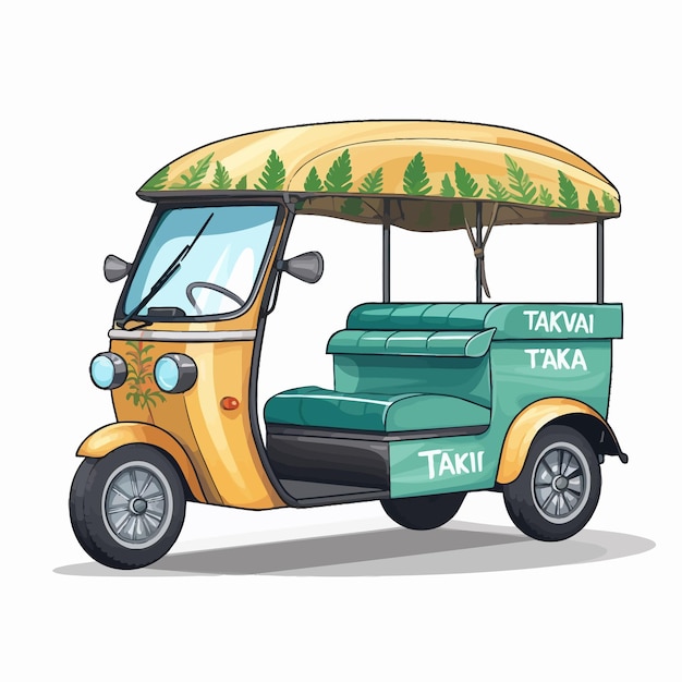 Tuk tuk taxi on white background