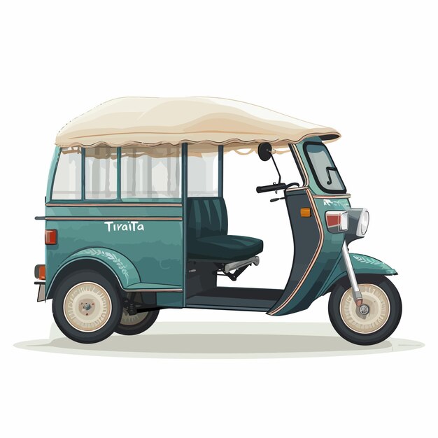 Vector tuk tuk taxi on white background