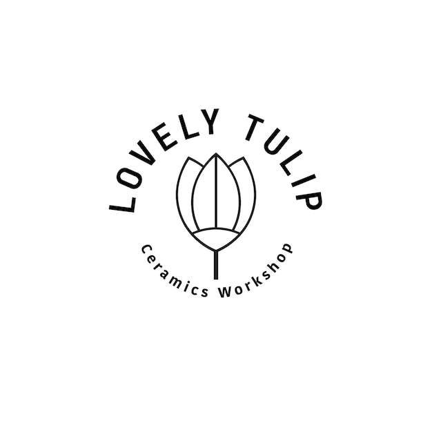 Vector tulip ceramics worhshop logo template