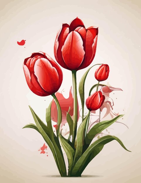 Vector tulip clip art