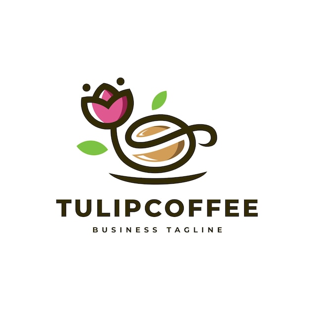 Vector tulip coffee logo vector