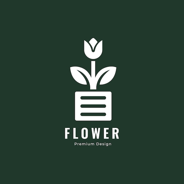 Tulip flower beautiful nature plant abstract logo design vector illustration