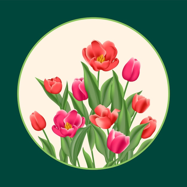 Tulip flower decoration design