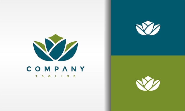 tulip flower and leaf logo