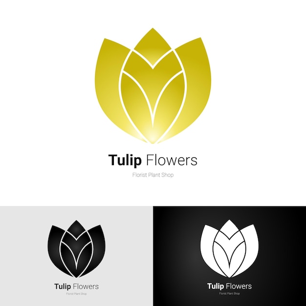 Tulip Flowers Shop Yellow Logo Style