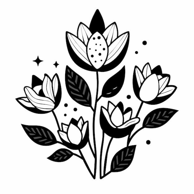 tulip flowers vector illustration