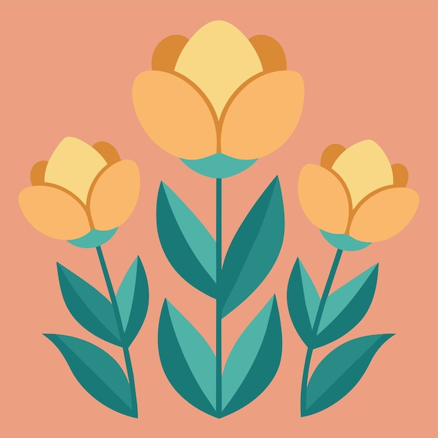 tulip flowers vector illustration