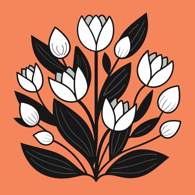 tulip flowers vector illustration