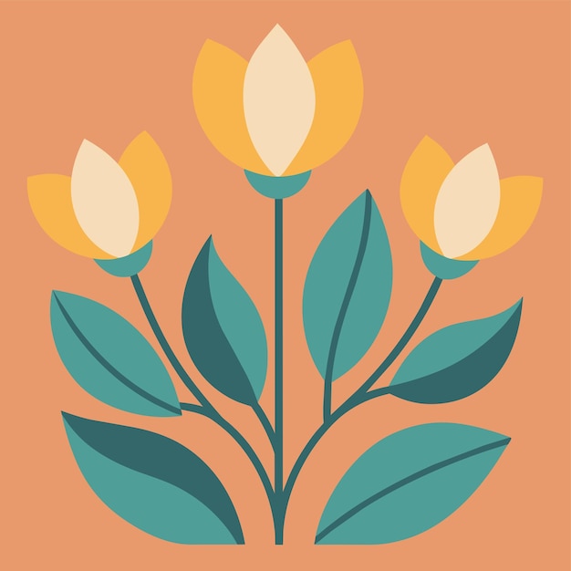 tulip flowers vector illustration