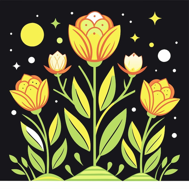 チューリップの花のベクトルイラスト
