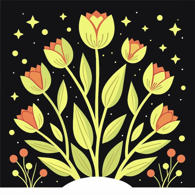 tulip flowers vector illustration