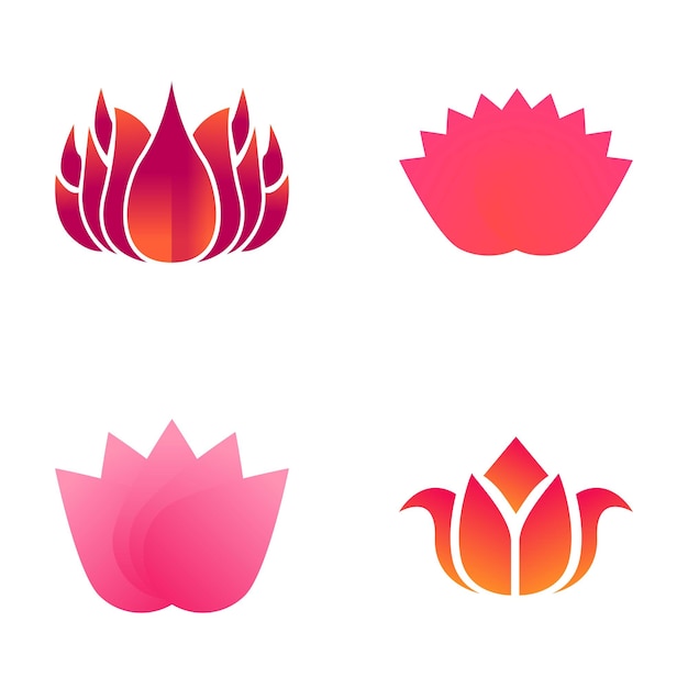 Tulip icons set cartoon vector Spring flower Nature flora plant