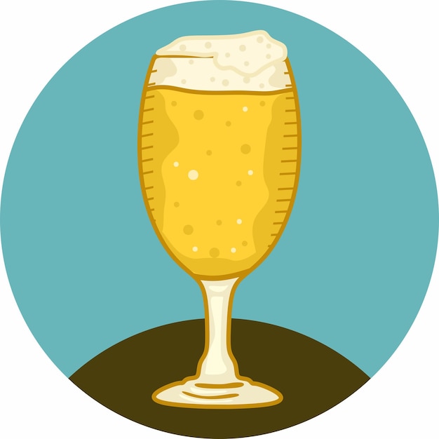 tulip pilsner beer glass in flat design illustration.