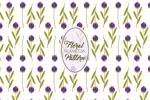 Tulip purple flower garden blooming floral abstract vector seamless repeat pattern