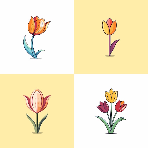 Illustrazione di clip art vettoriale del tulipano