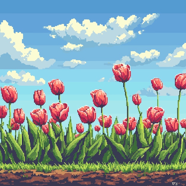 Vector tulips background