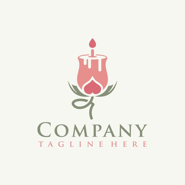 Концепция дизайна логотипа тюльпанов и свечей.