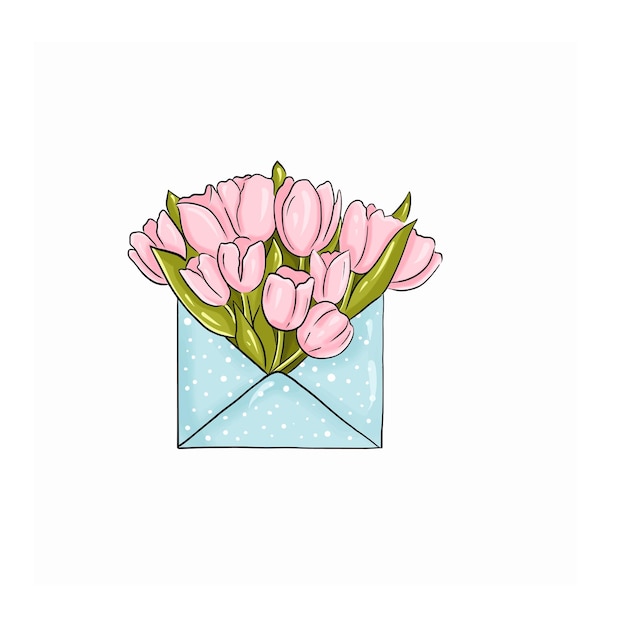 tulips in an envelope