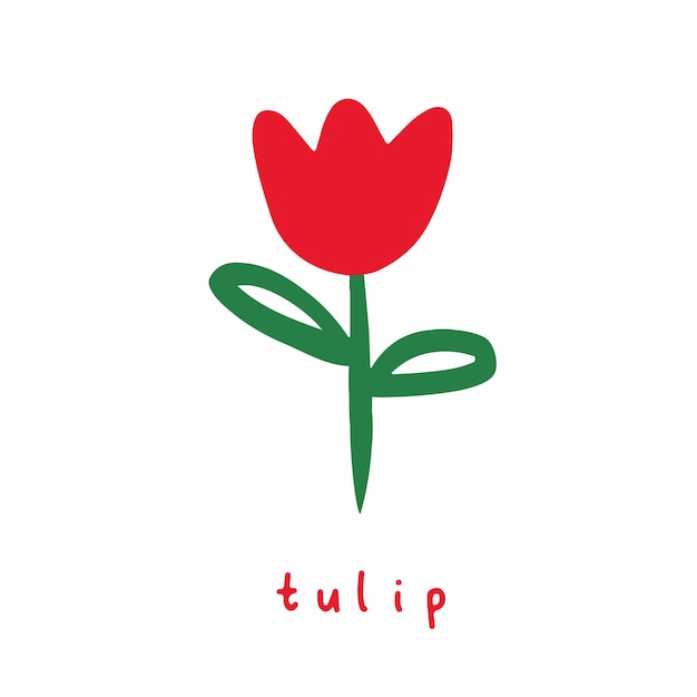 チューリップの花のシンボルソーシャルメディア投稿ベクトルイラスト