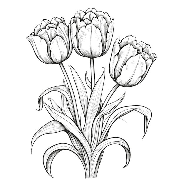 Tulips drawing Vectors & Illustrations for Free Download | Freepik