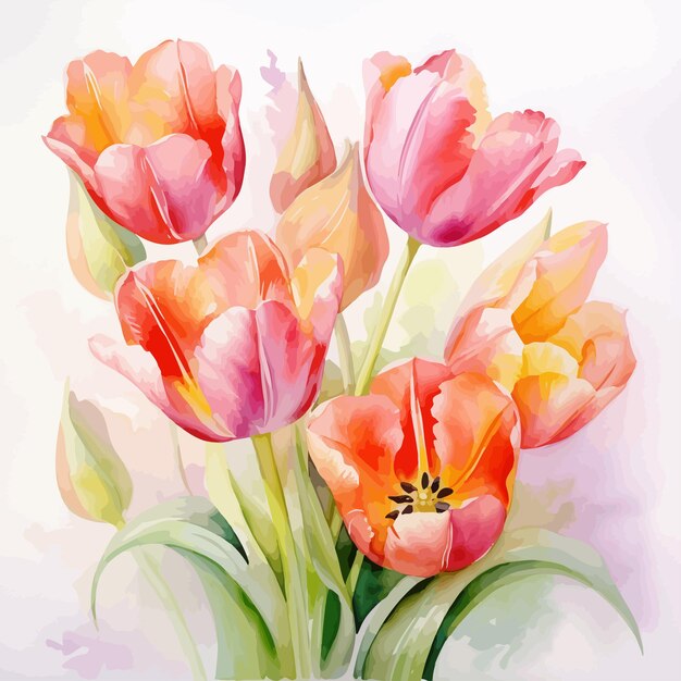 Vettore illustrazione di tulipani