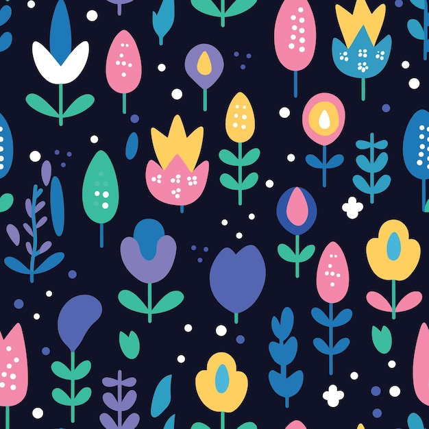 Tulips Pattern Background Wallpaper