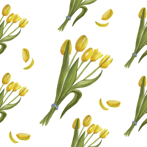 Tulips pattern watercolor