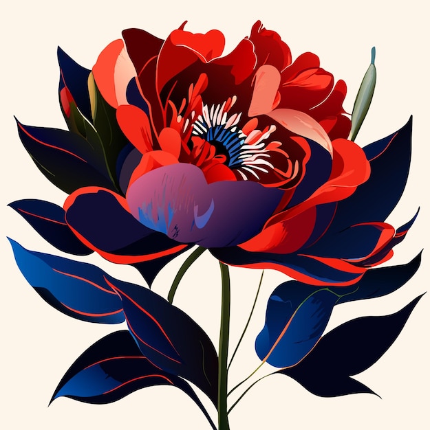 Tulips or rose Colorful flowers vector illustration