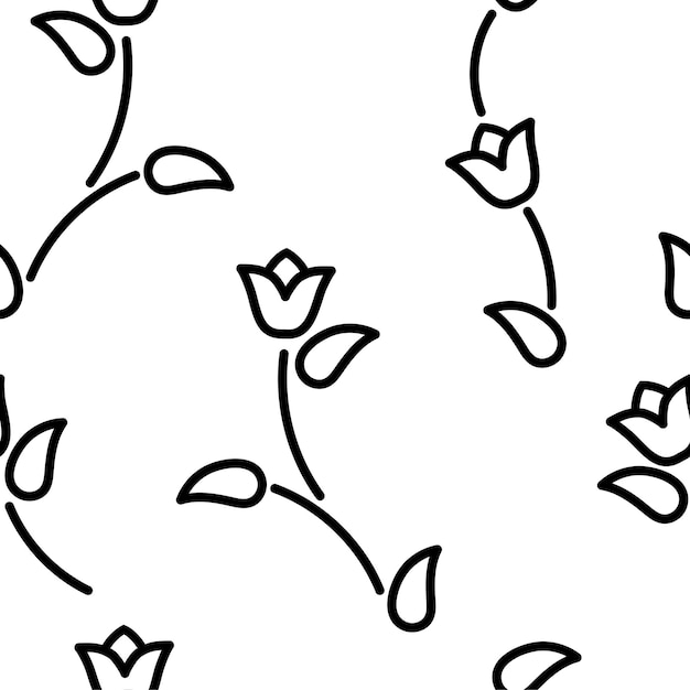Premium Vector | Tulips seamless pattern. spring floral background ...