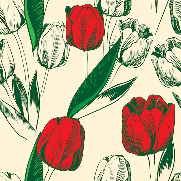 Tulips seamless