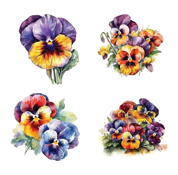 Tulp bloemen aquarel verf collectie