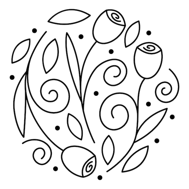 Tulp bloemen en bladeren vector pictogram ontwerp Abstracte platte pictogram