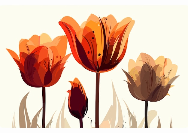 Vector tulp vector kunst illustraion op witte achtergrond